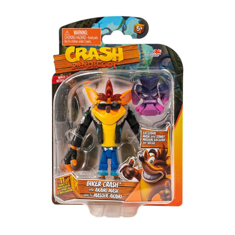 Crash Bandicoot Action Figure - Biker Crash With Akano Mask - لعبة